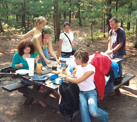 Environmental journalism students wilderness camping